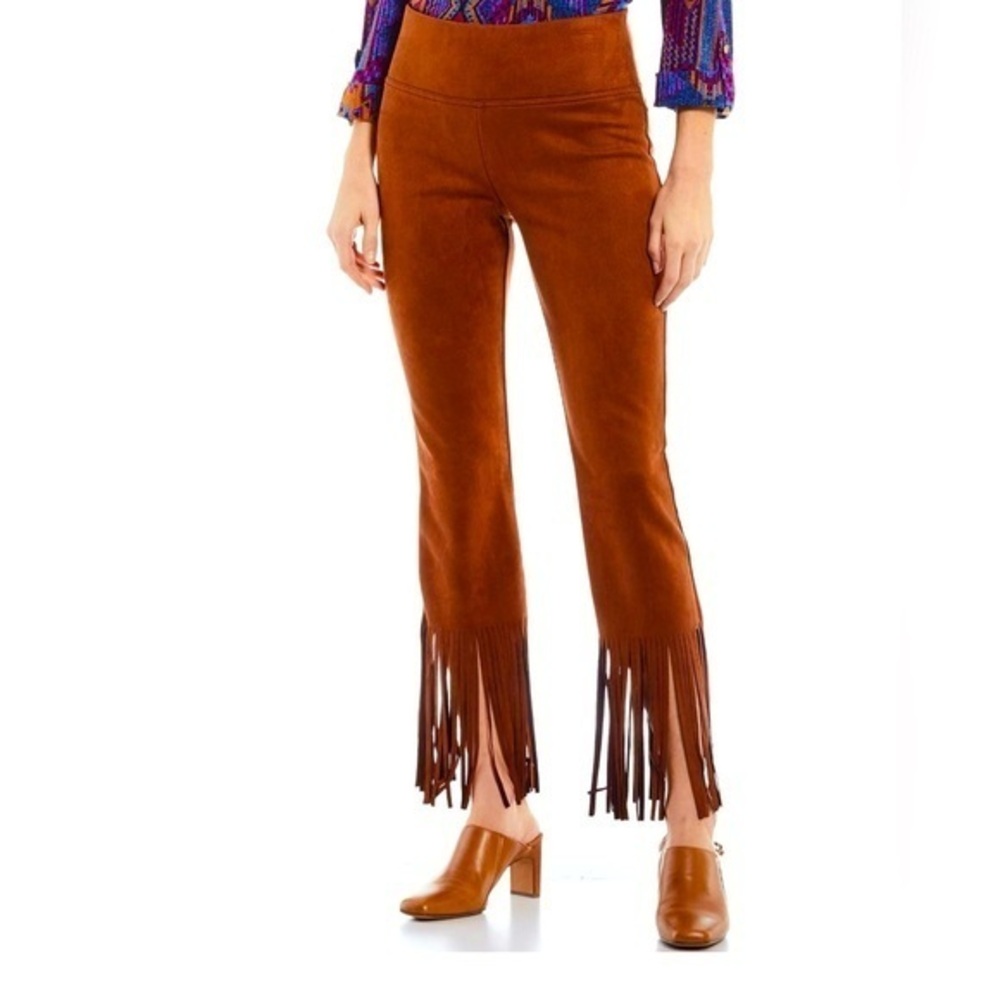 Slim Factor Investments Fringe Pants Faux Suede Stretch NFR Western Wear Boho S